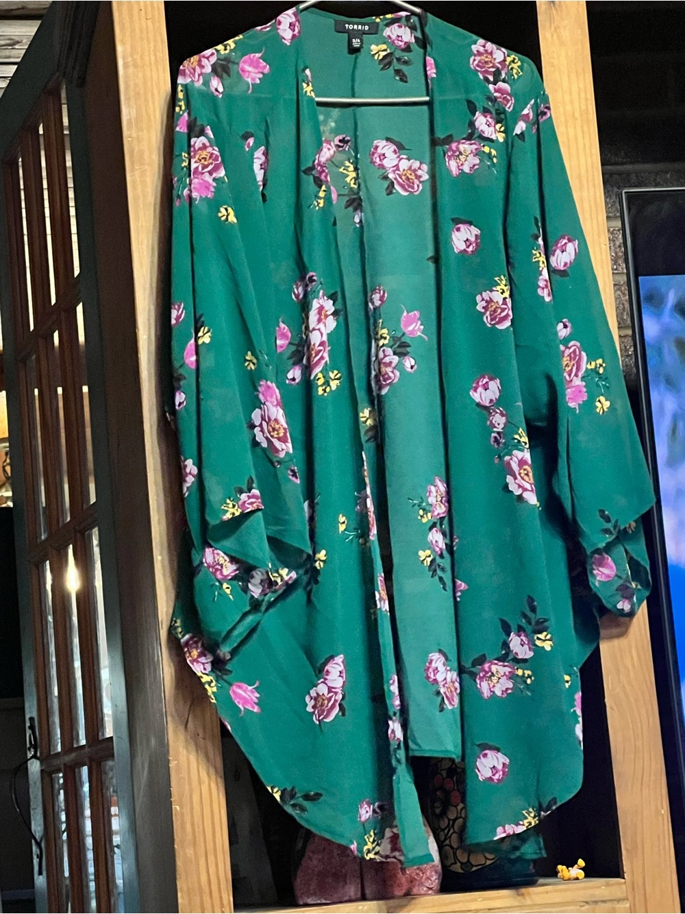 torrid Emerald Green Floral Kimono Cardigan